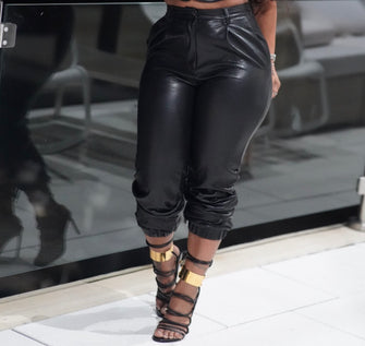 Leather Joggers