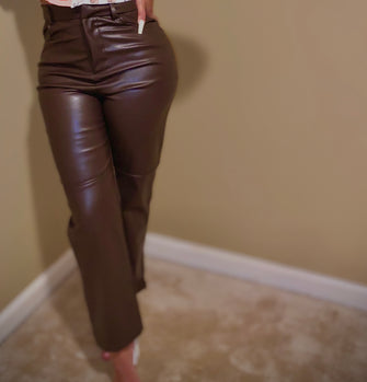 Dark Brown Faux Ankle Pants